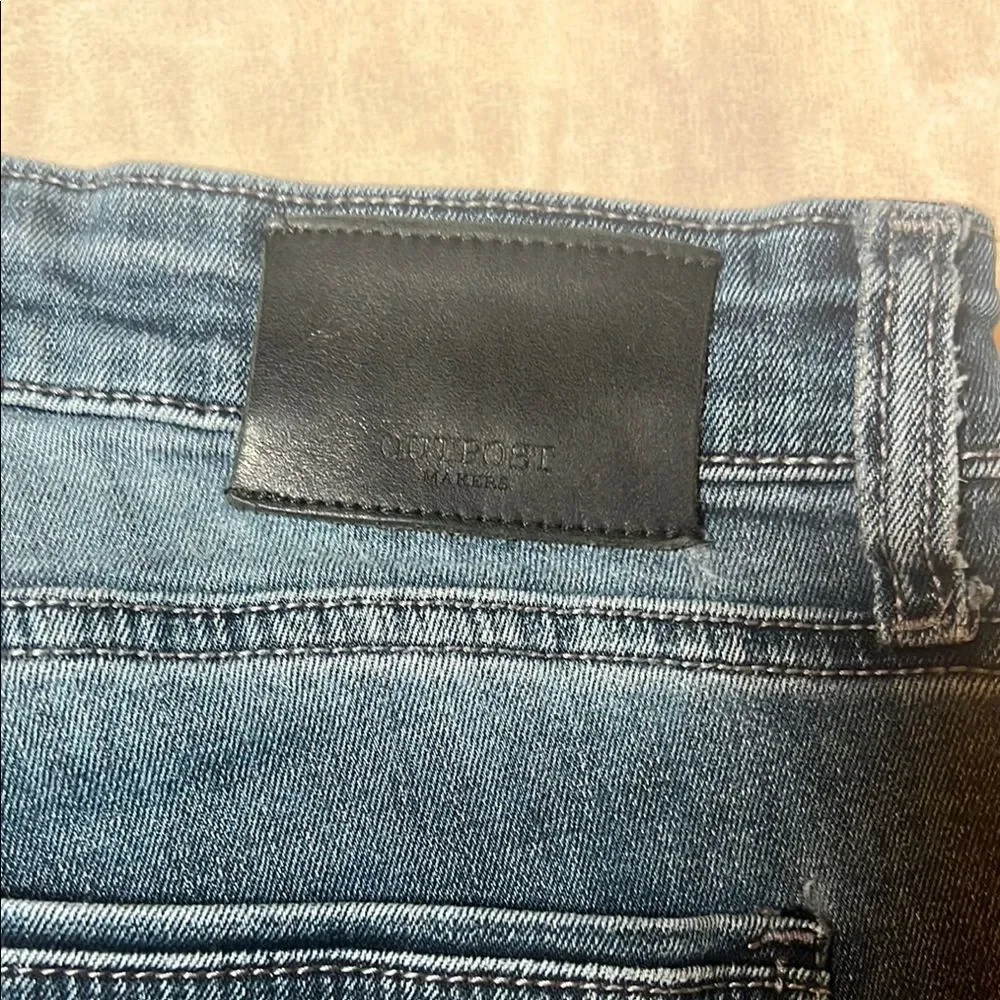 Outpost Makers Men’s Blue Straight Leg Jeans Size 34x26 Hemmed